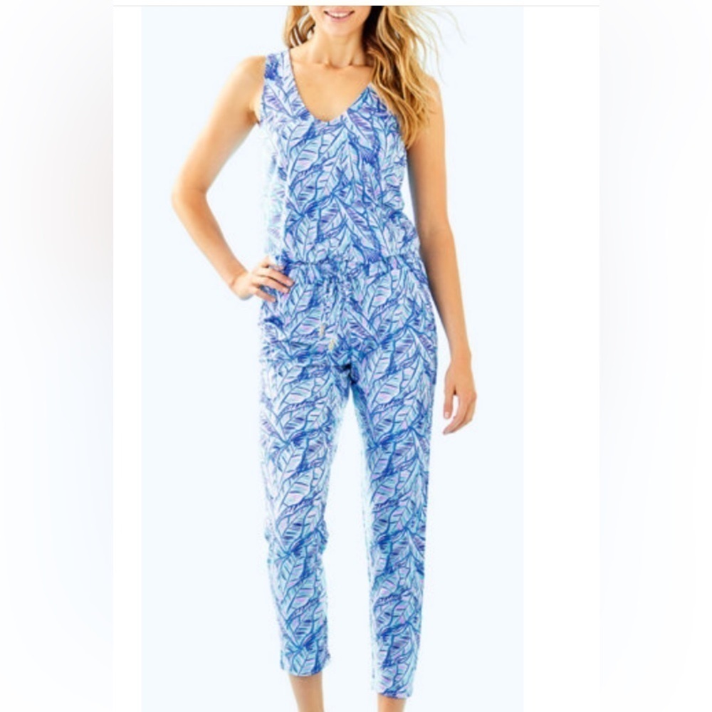 Lilly Pulitzer Paulina Multicolored Bennet Blue Let's Mango Jumpsuit Women Small